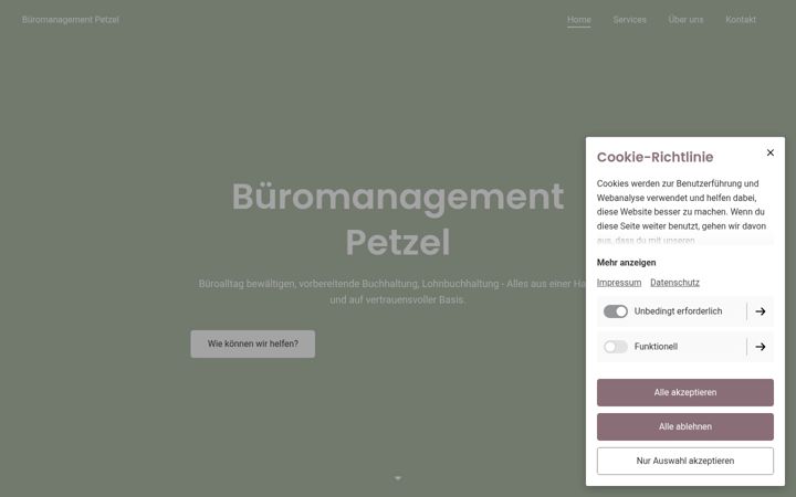 Screenshot of bueromanagementpetzel.de