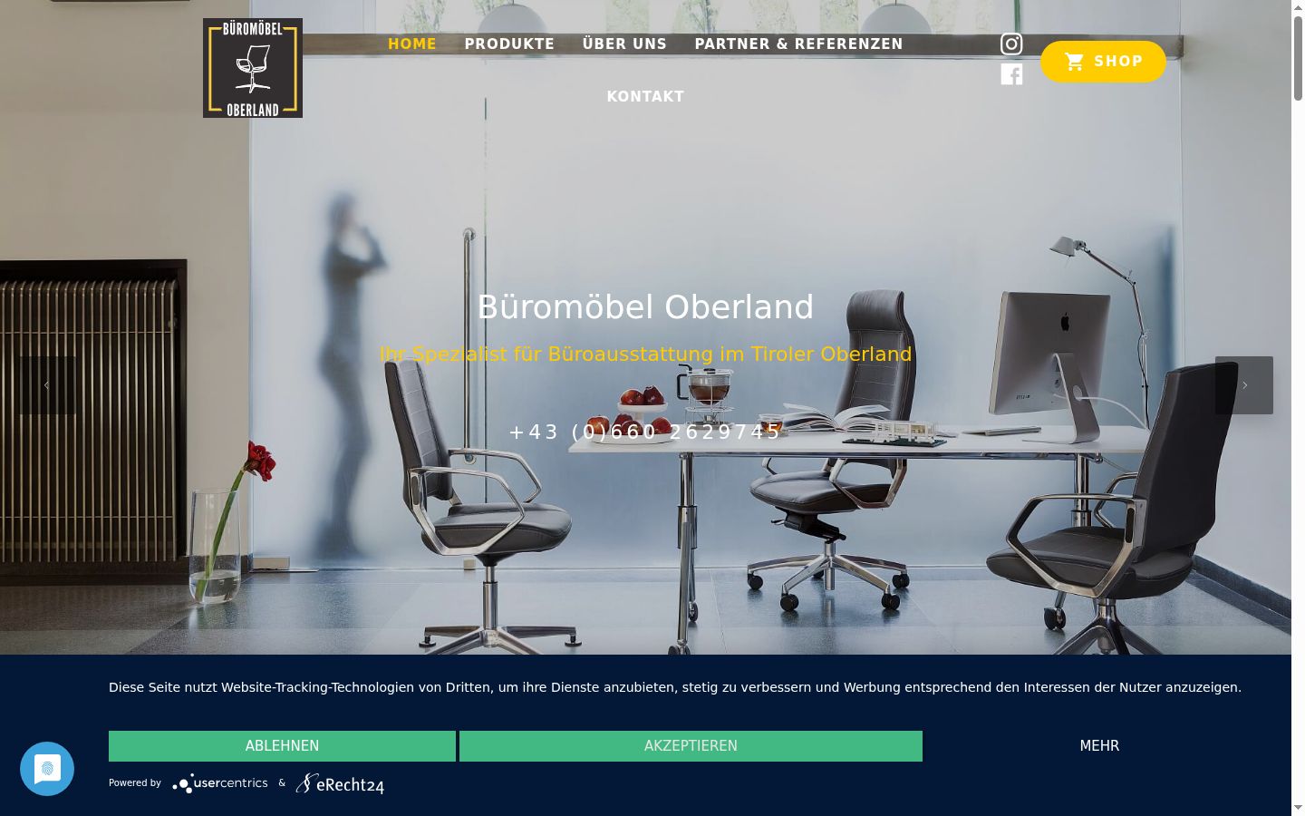 Screenshot of the consent banner shown before any interaction