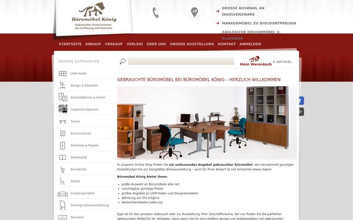 Screenshot of bueromoebelkoenig.de