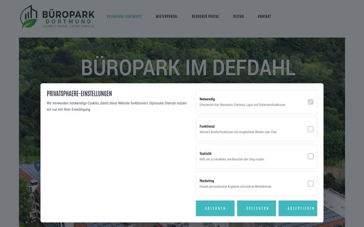 Screenshot of bueropark-dortmund.com