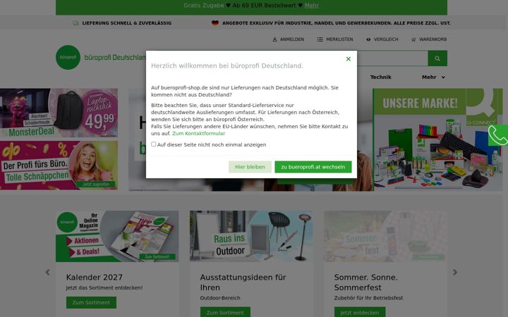 Screenshot of bueroprofi-shop.de