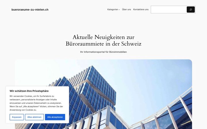 Screenshot of bueroraeume-zu-mieten.ch