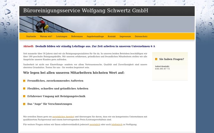 Screenshot von bueroreinigung-schwertz.de