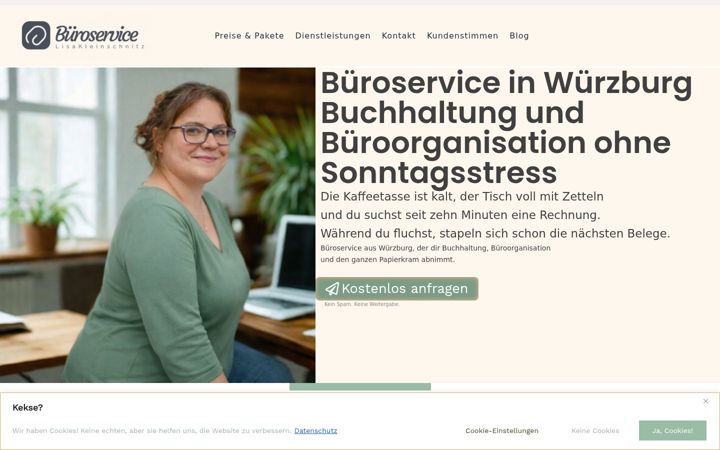 Screenshot of bueroservice-kleinschnitz.de