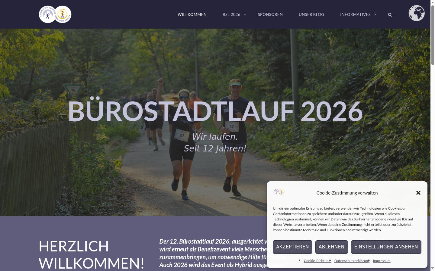 Ekrānuzņēmums ar piekrišanas baneri, kas tika rādīts pirms jebkādas mijiedarbības
