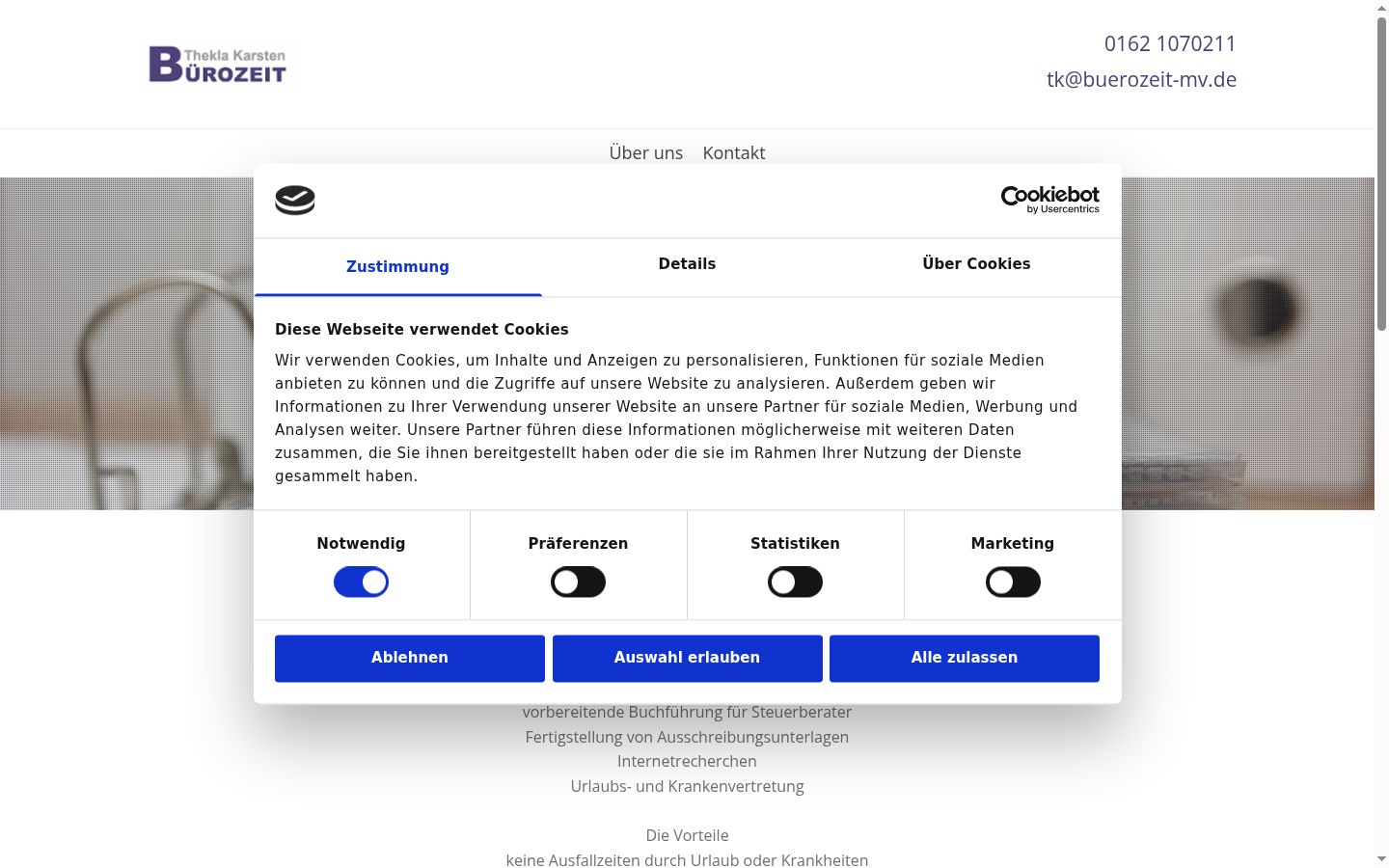 Captura de ecrã do banner de consentimento apresentado antes de qualquer interação