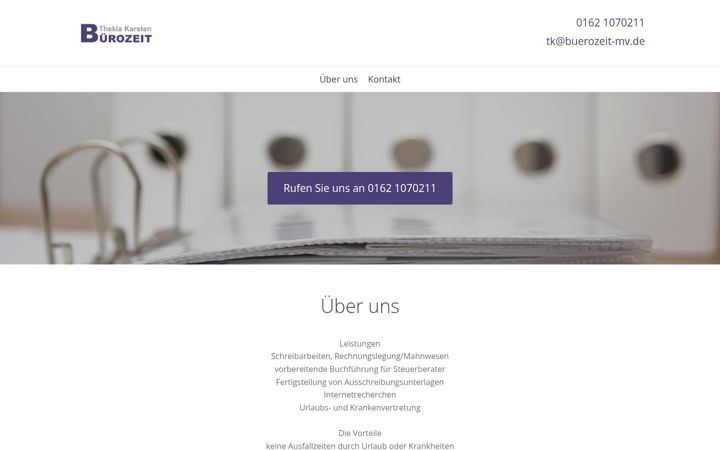 Screenshot of buerozeit-mv.de