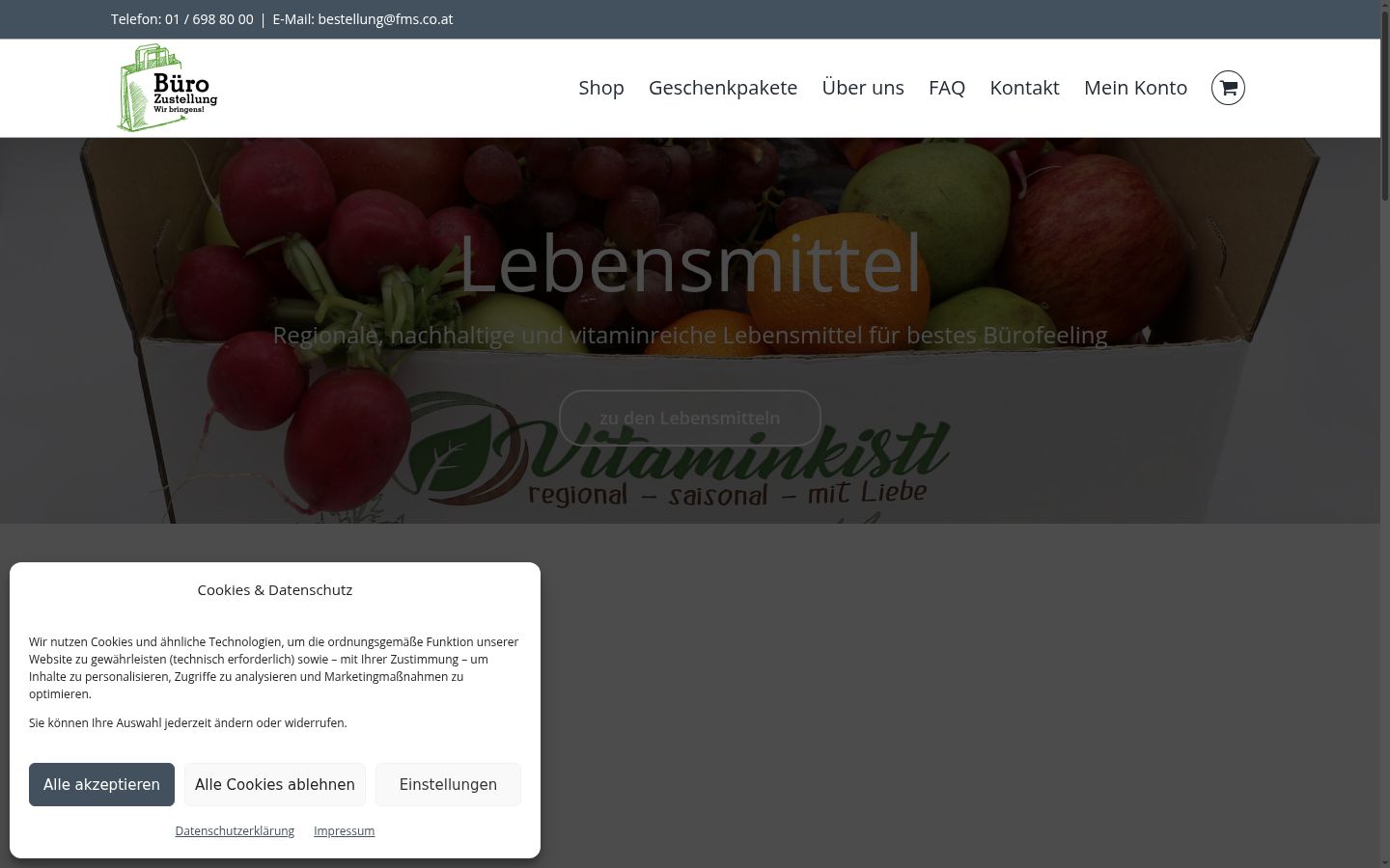 Screenshot of the consent banner shown before any interaction