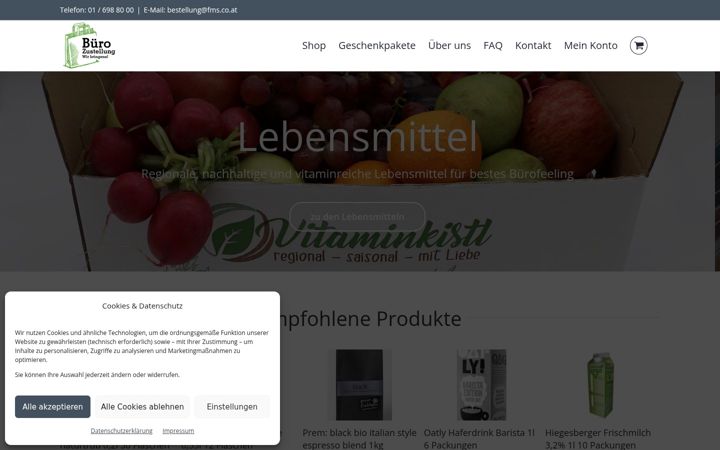 Screenshot of buerozustellung.at