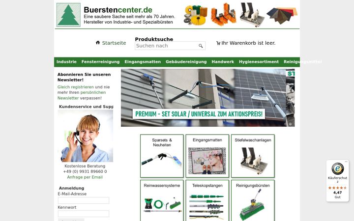 Screenshot of buerstencenter.de