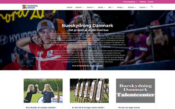 Screenshot of bueskydningdanmark.dk
