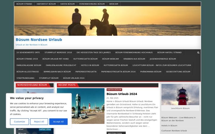 Screenshot of buesum-nordsee-urlaub.com