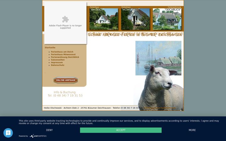 Screenshot of buesumer-ferienhaus.de