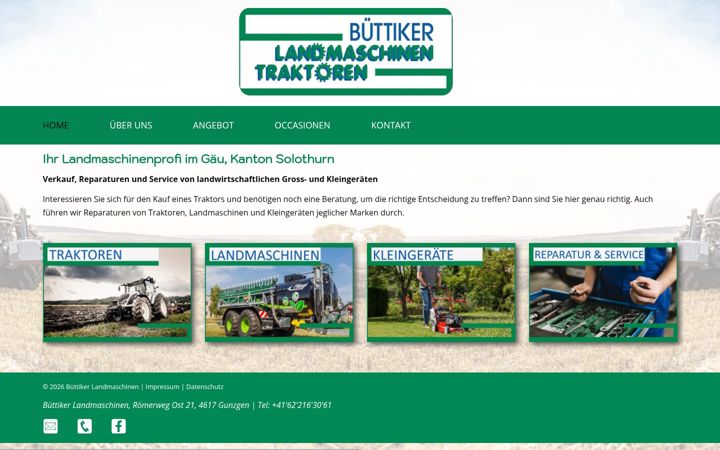 Screenshot of buettiker-landmaschinen.ch