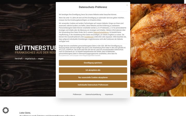 Screenshot of buettnerstuben.de