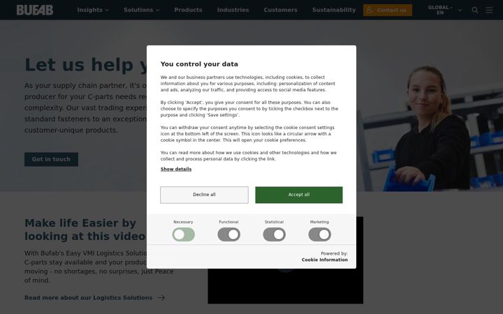 Screenshot of bufab.com
