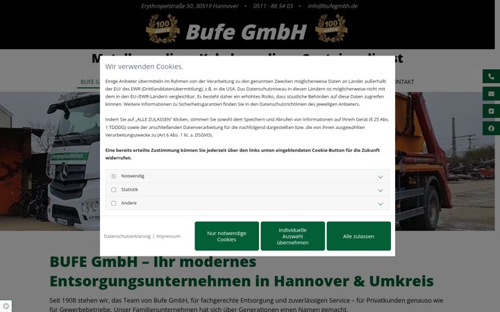 Screenshot of bufegmbh.de