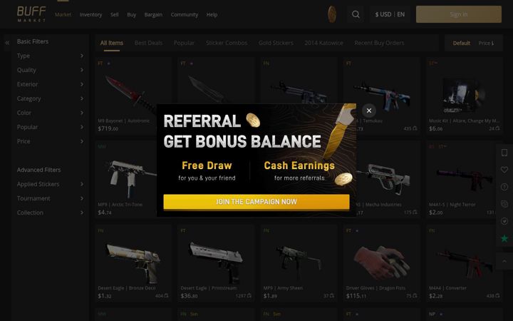 Screenshot of buff.market