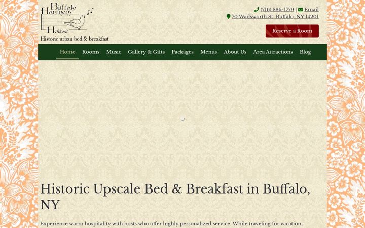 Screenshot of buffaloharmonyhouse.com