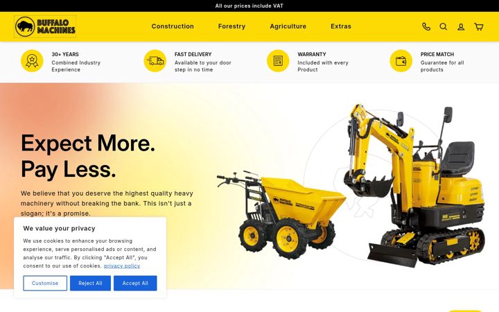 Screenshot of buffalomachines.co.uk