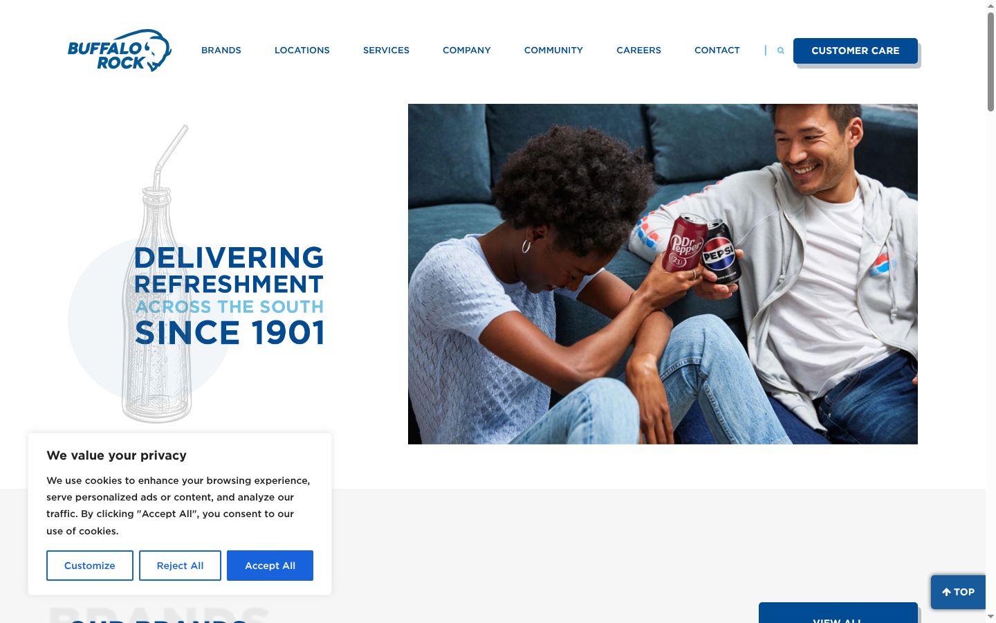 Screenshot of the consent banner shown before any interaction