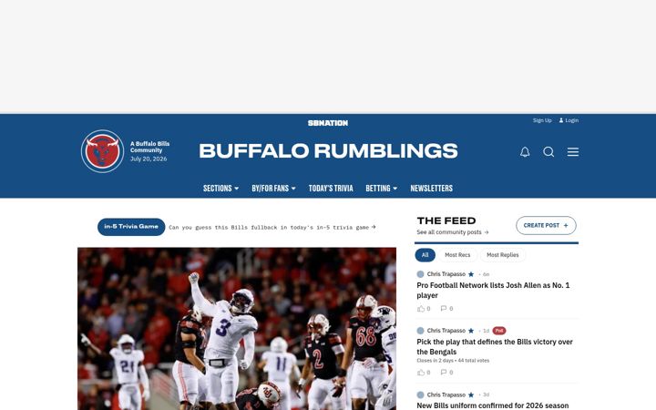 Screenshot of buffalorumblings.com