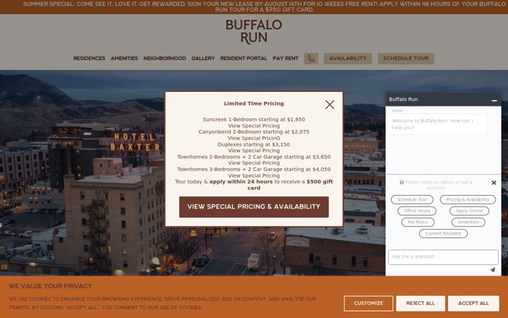 Screenshot of buffalorunbozeman.com