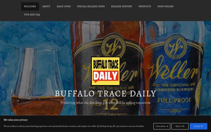 Screenshot of buffalotracedaily.com