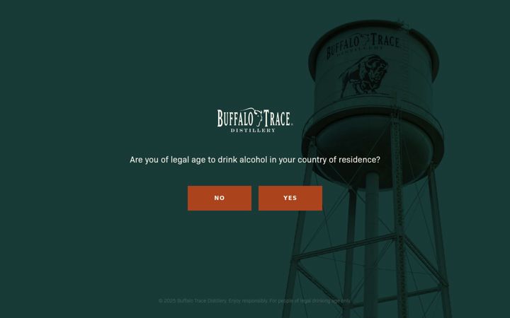 Screenshot of buffalotracedistillery.com
