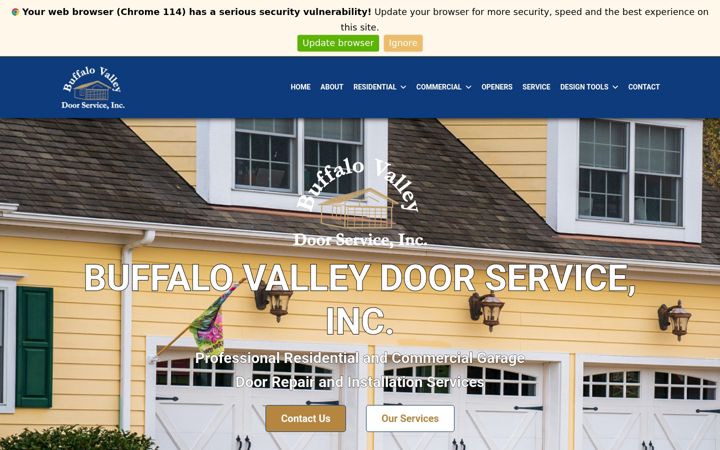 Screenshot of buffalovalleydoor.com