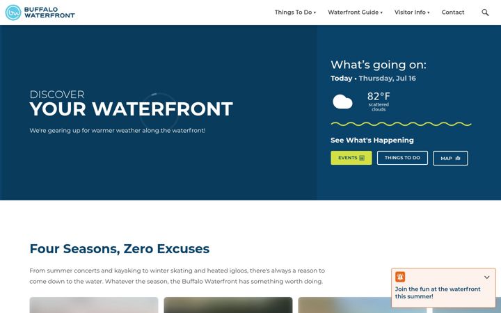 Screenshot of buffalowaterfront.com