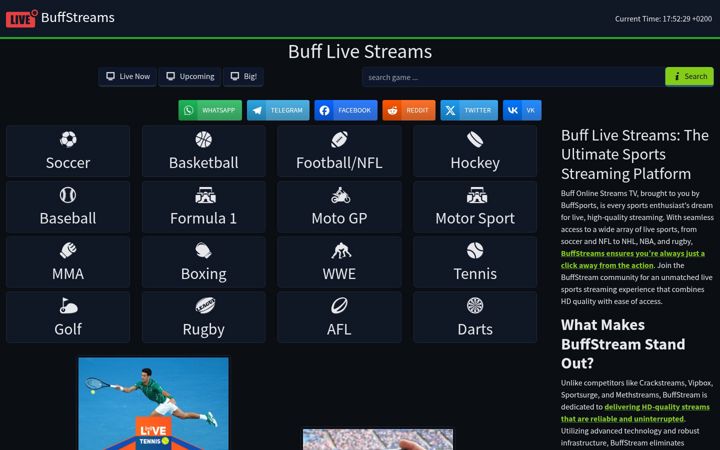 Screenshot of buffsports.io