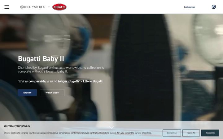 Screenshot of bugattibaby.com