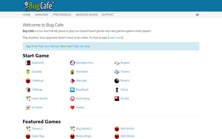 Screenshot van bugcafe.net