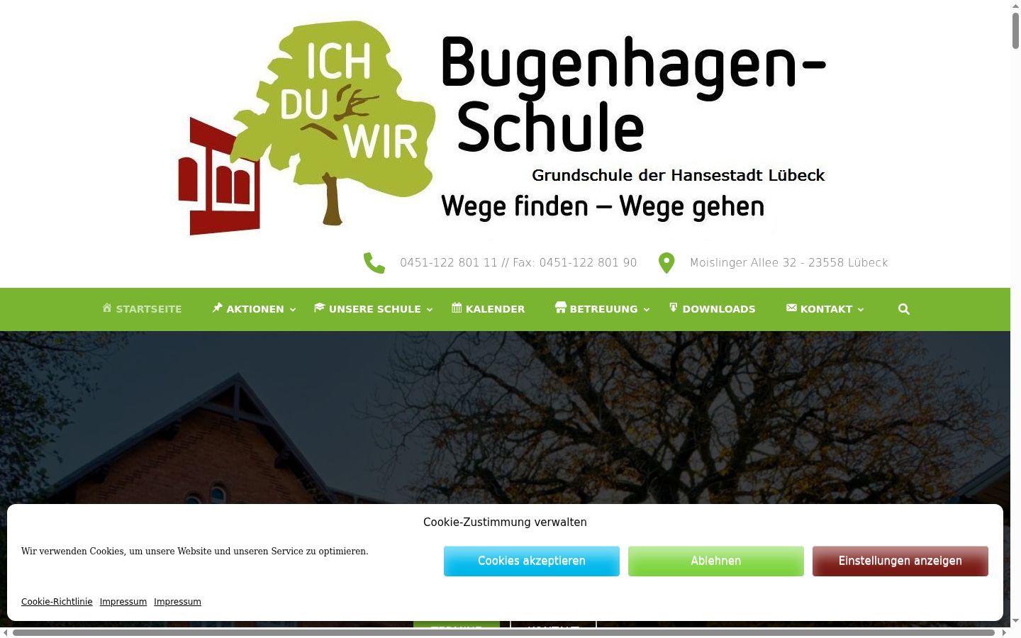 Screenshot of the consent banner shown before any interaction
