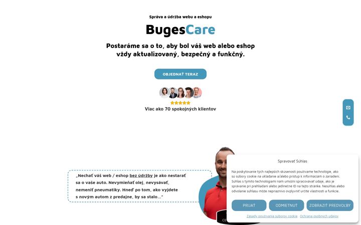 Screenshot of bugescare.sk