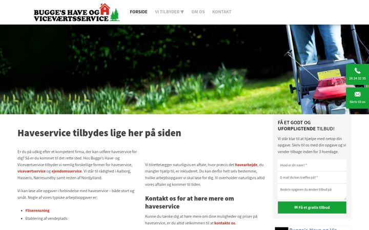 Screenshot of buggeshaveservice.dk