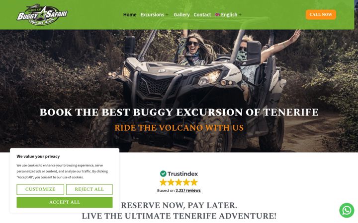 Screenshot of buggysafaritenerife.com