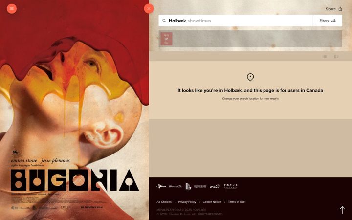 Screenshot of bugoniamovie.ca