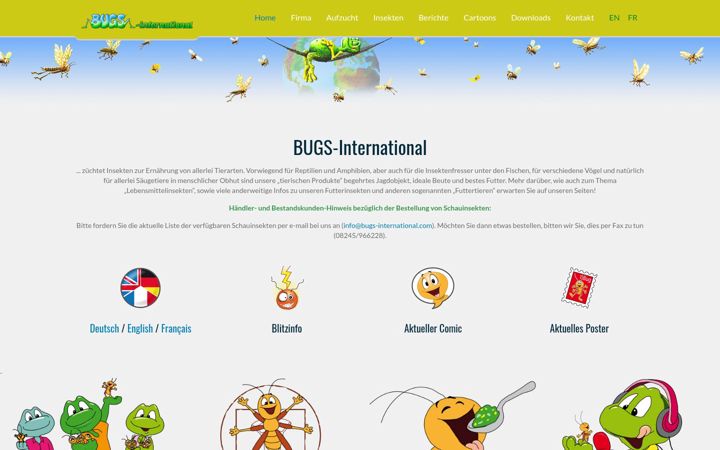 Screenshot of bugs-international.com