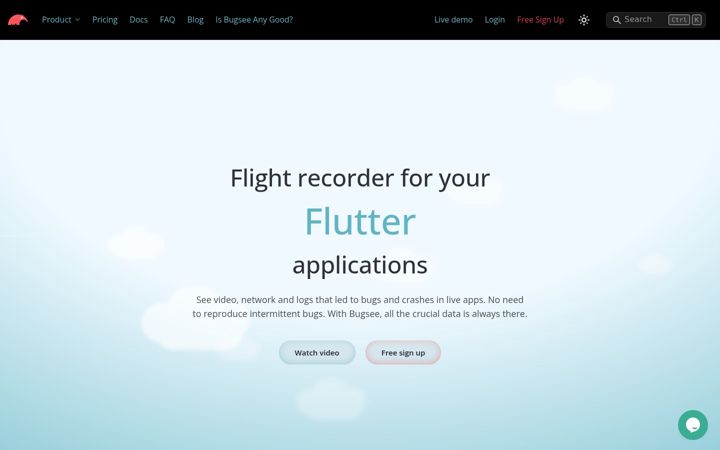 Screenshot of bugsee.com