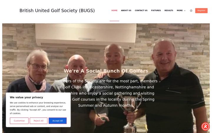 Screenshot of bugsgolf.co.uk
