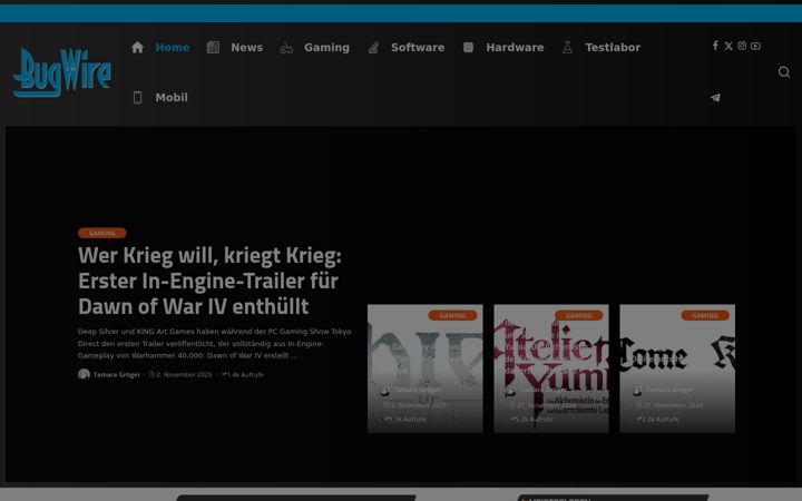 Screenshot of bugwire.de
