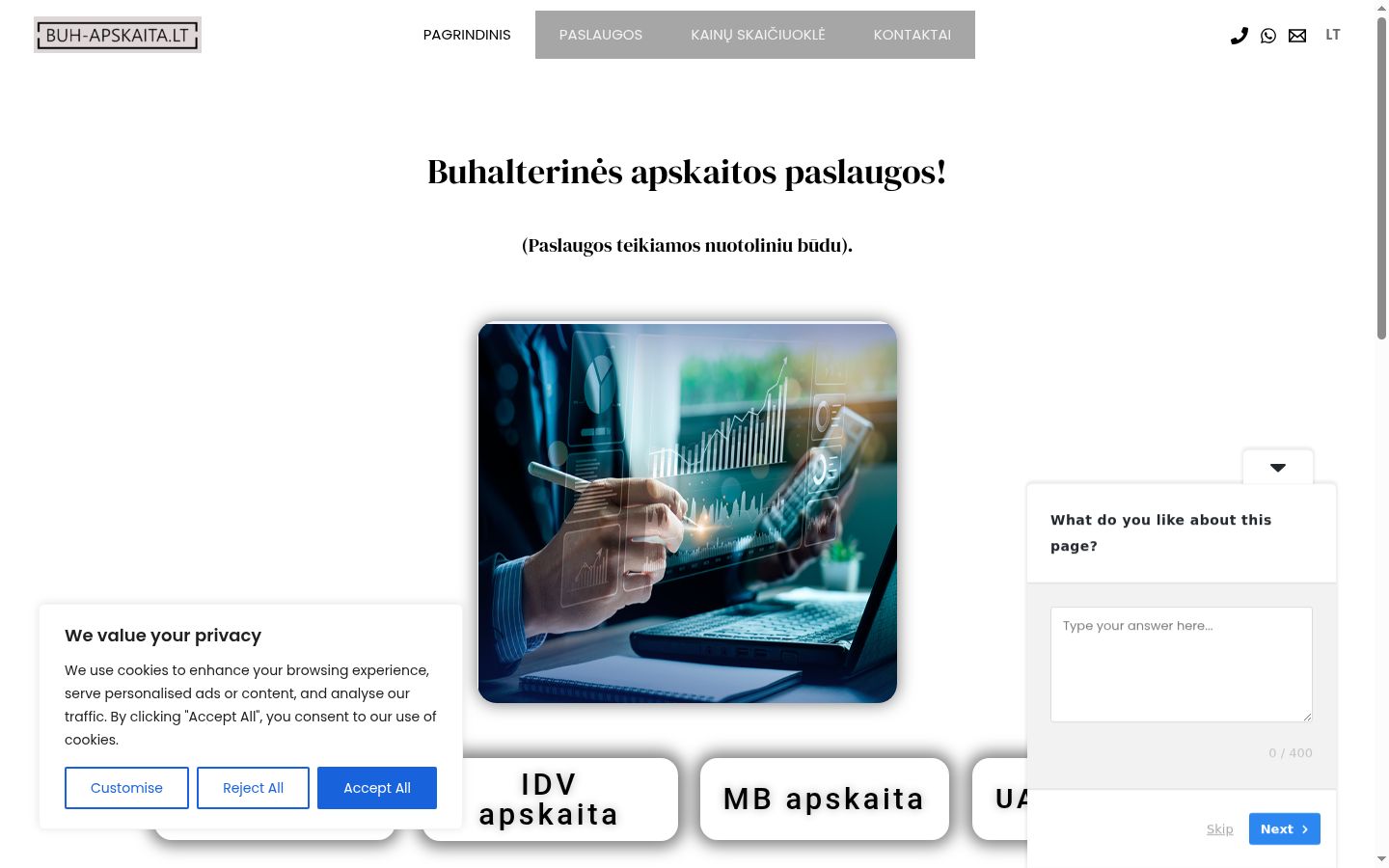 Screenshot of the consent banner shown before any interaction