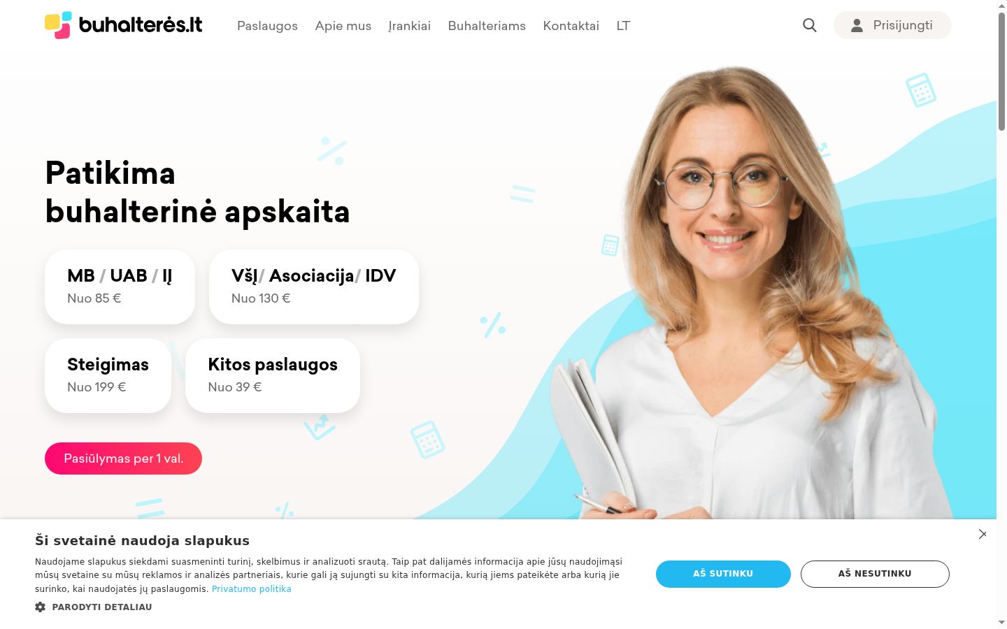 Posnetek zaslona pasice za privolitev, prikazane pred kakršno koli interakcijo