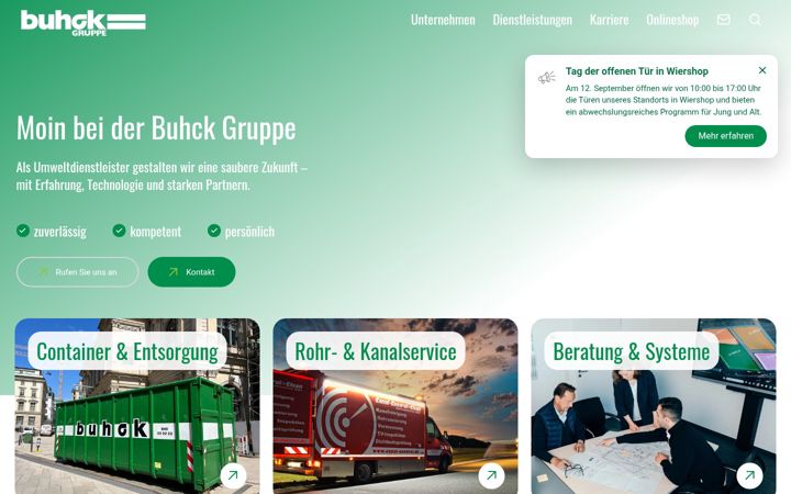 Screenshot von buhck-gruppe.de