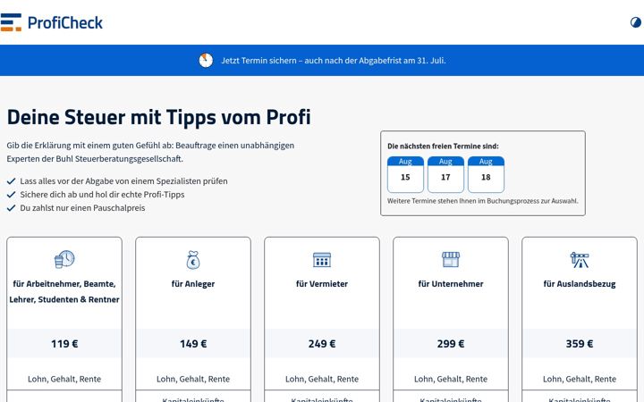 Screenshot von buhl-berater.de