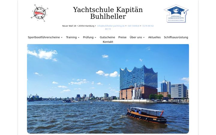 Captură de ecran a buhlheller-yachting.de