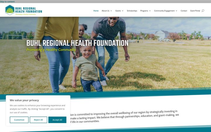 Captura de pantalla de buhlregionalhealthfoundation.org