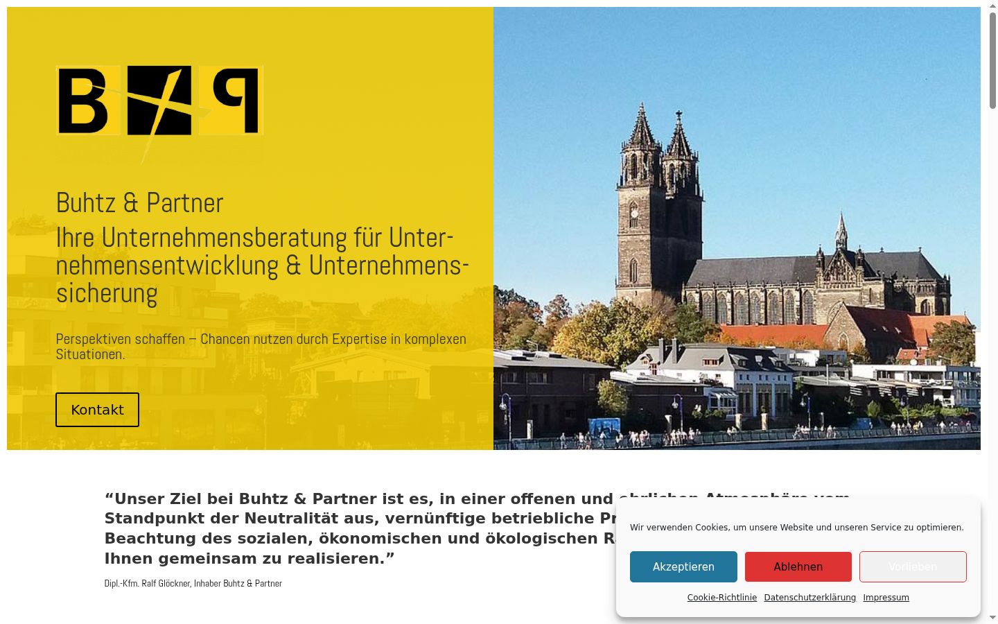 Screenshot des Einwilligungsbanners vor jeglicher Interaktion